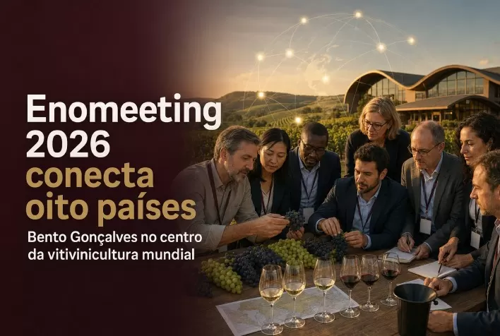 Enomeeting 2026 reúne especialistas de oito países e coloca Bento Gonçalves no centro da vitivinicultura mundial