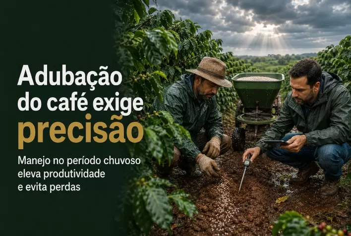 Adubação do café no período chuvoso exige precisão para elevar produtividade e evitar perdas