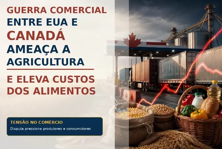Guerra comercial entre EUA e Canadá ameaça agricultura e eleva custos dos alimentos
