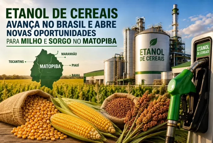 Etanol de cereais avança no Brasil e abre novas oportunidades para milho e sorgo no MATOPIBA