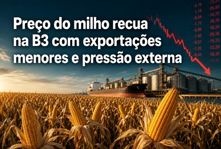 Preço do milho recua na B3 com exportações menores e pressão externa