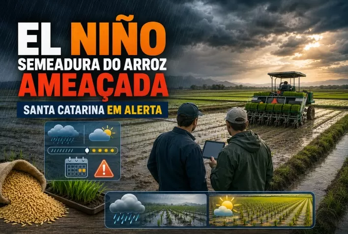 El Niño ameaça semeadura do arroz em Santa Catarina e coloca produtores em alerta