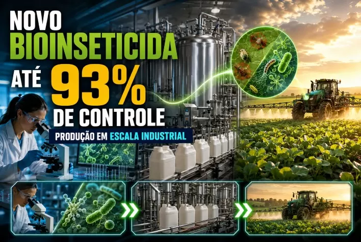 Novo bioinseticida controla até 93% das pragas e avança para produção em escala industrial
