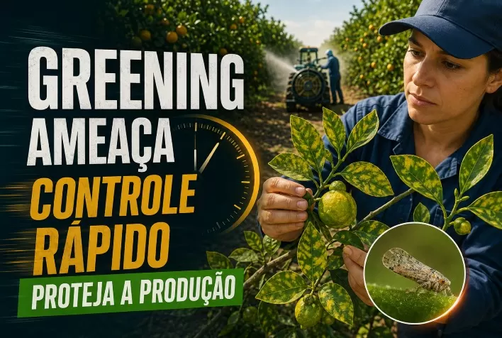 Greening ameaça pomares de citros e exige controle rápido para proteger produção de laranja