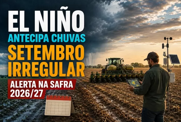 El Niño antecipa chuvas no Brasil, mas irregularidade em setembro aumenta alerta para a safra 2026/27