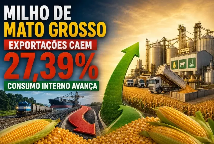 Exportações de milho de Mato Grosso devem cair 27,39% com avanço do consumo interno