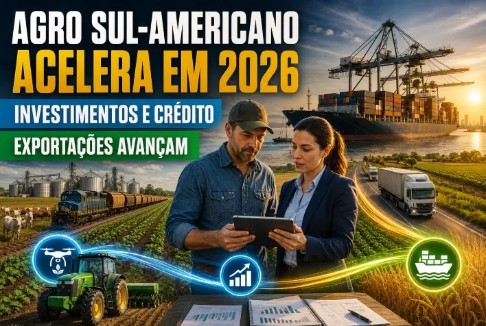 Agronegócio sul-americano acelera investimentos, crédito e exportações em 2026