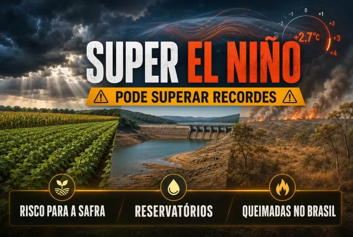 Super El Niño pode superar recordes e elevar riscos para safra, reservatórios e queimadas no Brasil