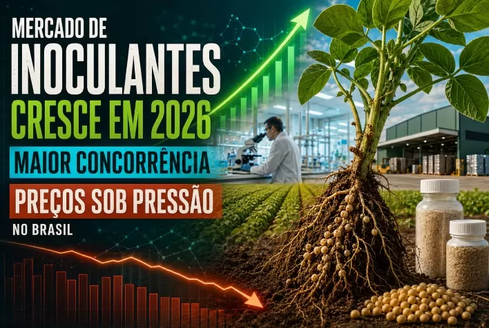 Mercado de inoculantes cresce em 2026, mas maior concorrência pressiona preços no Brasil
