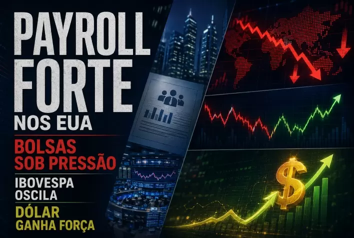 Payroll forte nos EUA pressiona bolsas globais; Ibovespa oscila e dólar ganha força