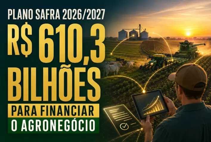 Plano Safra 2026/2027 libera R$ 610,3 bilhões para financiar o agronegócio