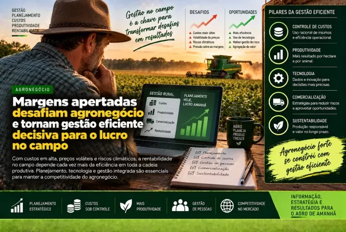 Margens apertadas desafiam agronegócio e tornam gestão eficiente decisiva para o lucro no campo