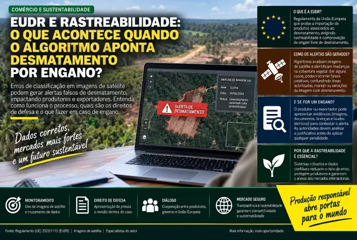 EUDR e rastreabilidade: o que acontece quando o algoritmo aponta desmatamento por engano?