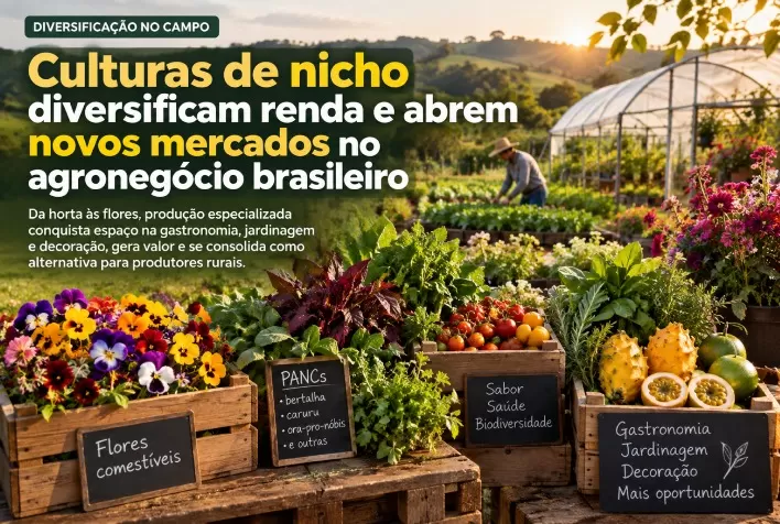 Culturas de nicho diversificam renda e abrem novos mercados no agronegócio brasileiro