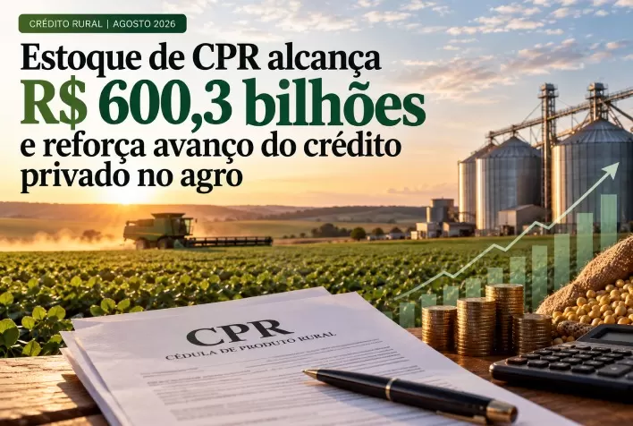 Estoque de CPR alcança R$ 600,3 bilhões e reforça avanço do crédito privado no agro