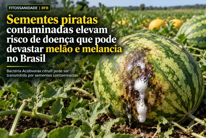 Sementes piratas contaminadas elevam risco de doença que pode devastar melão e melancia no Brasil