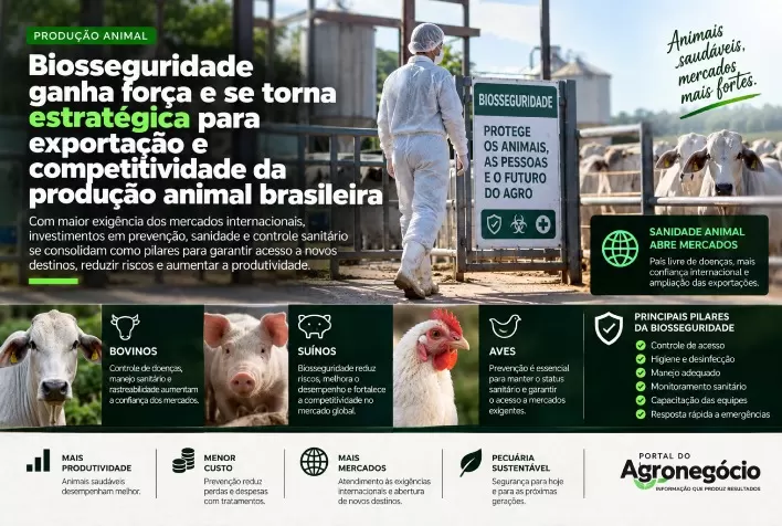 Biosseguridade ganha força e se torna estratégica para exportação e competitividade da produção animal brasileira