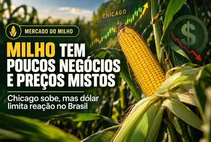 Milho tem poucos negócios e preços mistos; Chicago sobe, mas dólar limita reação no Brasil