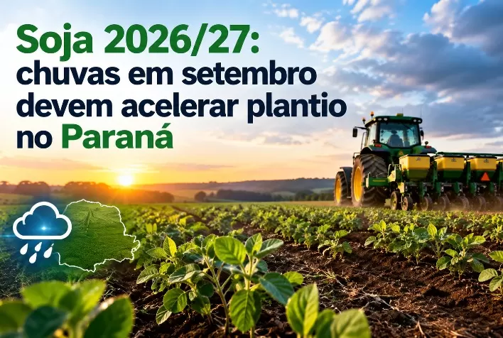 Soja 2026/27: chuvas em setembro devem acelerar plantio no Paraná