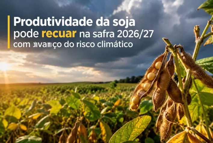Produtividade da soja pode recuar na safra 2026/27 com avanço do risco climático