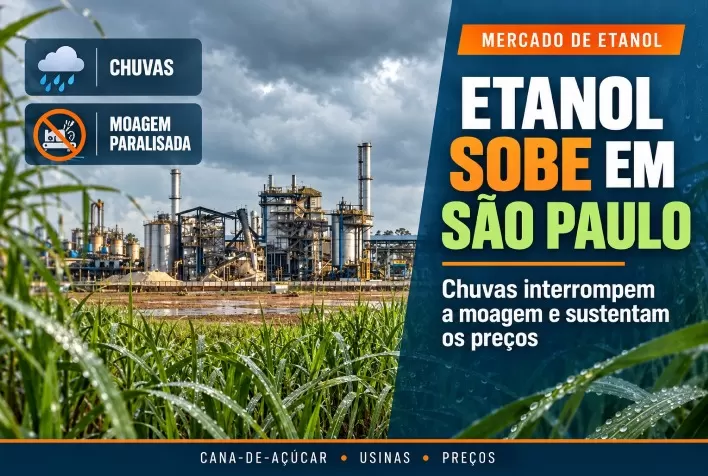 Preço do etanol sobe em São Paulo com chuvas e paralisação da moagem