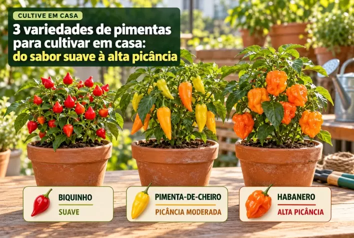 Pimentas para cultivar em casa: conheça 3 variedades e aprenda a plantar em vasos