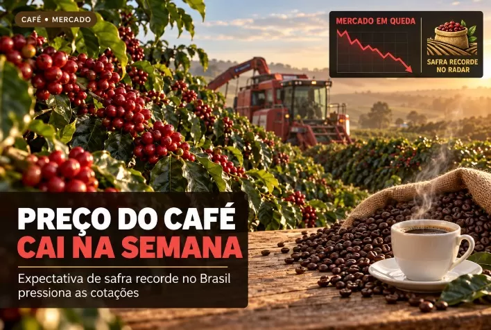 Preço do café cai na semana com expectativa de safra recorde no Brasil