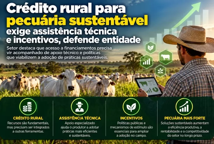 Crédito rural para pecuária sustentável exige assistência técnica e incentivos, defende entidade