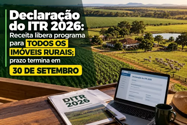 Declaração do ITR 2026: Receita libera programa para todos os imóveis rurais; prazo termina em 30 de setembro