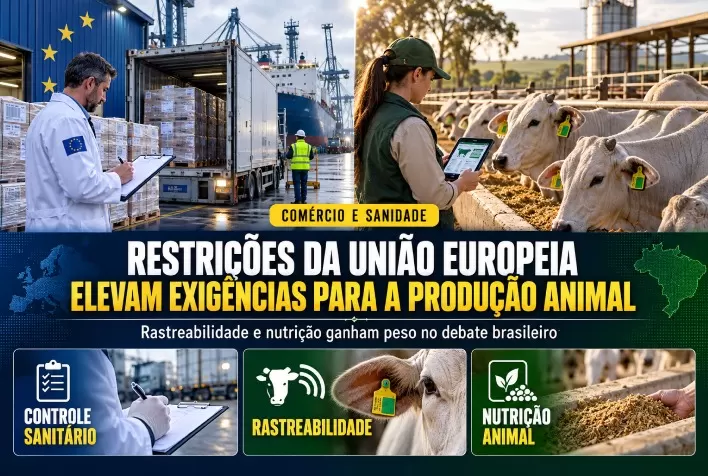 Restrições da União Europeia reforçam debate sobre rastreabilidade e nutrição animal no Brasil