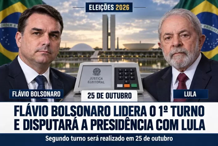 Flávio Bolsonaro lidera primeiro turno e disputará Presidência com Lula em 25 de outubro