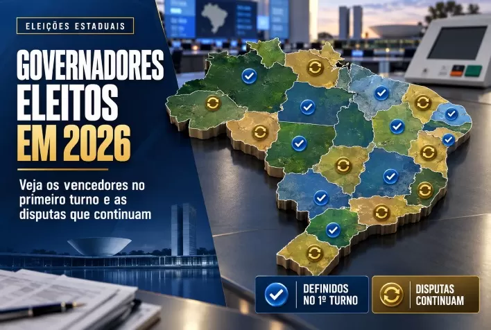 Governadores eleitos em 2026: veja os vencedores no primeiro turno e as disputas que continuam