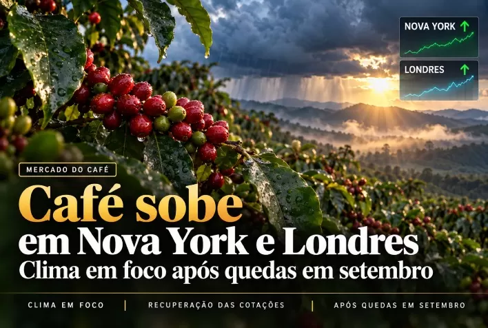 Café sobe em Nova York e Londres com clima em foco após quedas em setembro