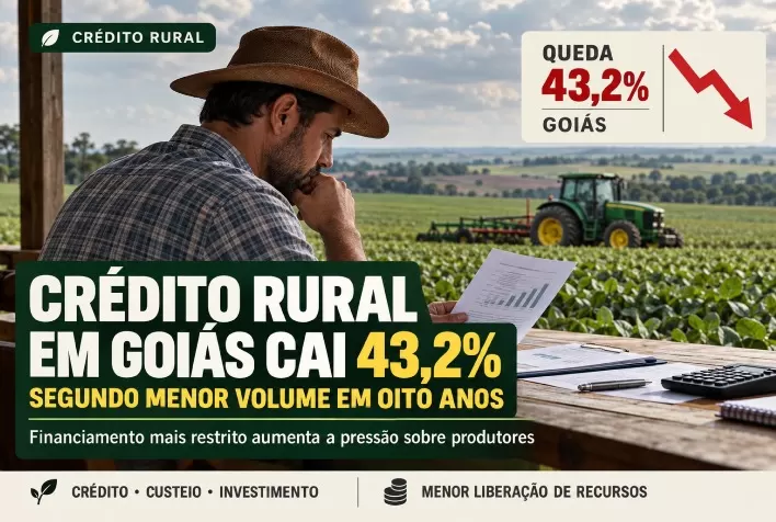 Crédito rural em Goiás cai 43,2% e registra segundo menor volume em oito anos
