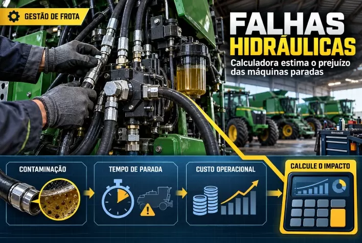 Falhas hidráulicas em máquinas agrícolas: calculadora estima prejuízo para a frota