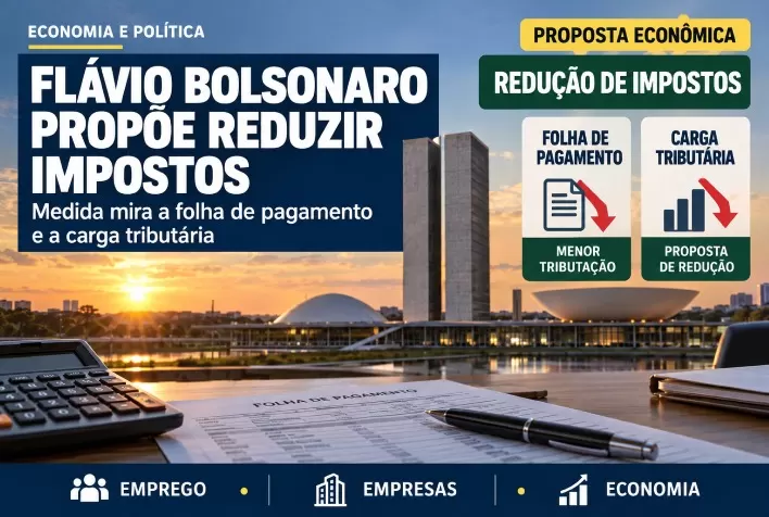 Flávio Bolsonaro propõe reduzir impostos sobre a folha e carga tributária