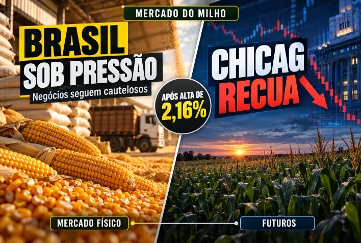 Preço do milho segue pressionado no Brasil e Chicago recua após alta de 2,16%