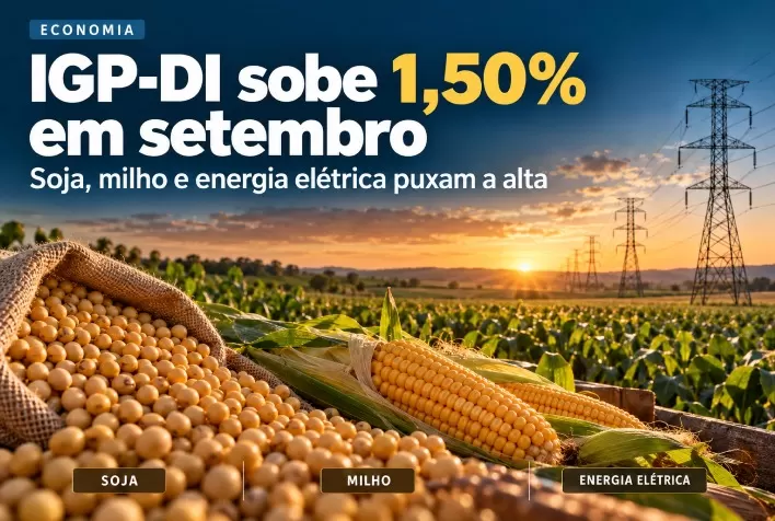 IGP-DI sobe 1,50% em setembro, puxado por soja, milho e energia elétrica