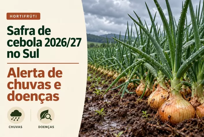 Safra de cebola 2026/27 no Sul começa sob alerta de chuvas e doenças