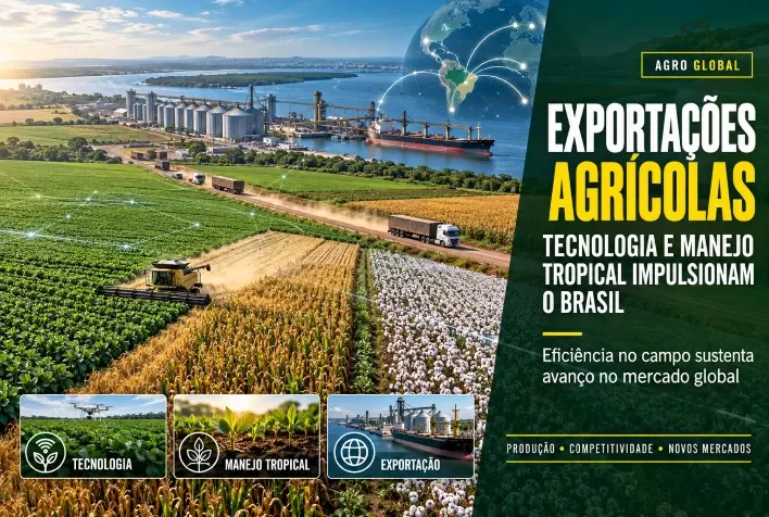 Exportações agrícolas do Brasil: tecnologia e manejo tropical sustentam avanço no mercado global