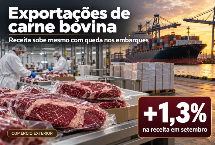 Exportações de carne bovina: receita sobe 1,3% em setembro mesmo com queda nos embarques