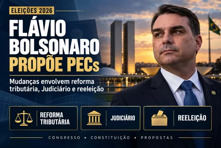 Eleições 2026: Flávio Bolsonaro propõe PECs sobre reforma tributária, Judiciário e reeleição