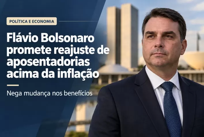 Flávio Bolsonaro promete reajuste de aposentadorias acima da inflação e nega mudança nos benefícios