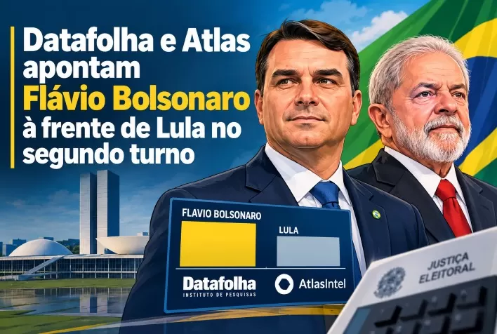 Datafolha e Atlas apontam Flávio Bolsonaro à frente de Lula no segundo turno