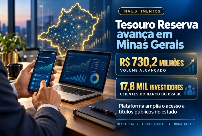 Tesouro Reserva alcança R$ 730,2 milhões em Minas Gerais e atrai 17,8 mil investidores do Banco do Brasil