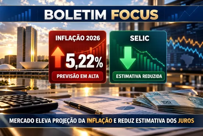 Focus: mercado eleva previsão da inflação para 5,22% em 2026 e reduz estimativa da Selic