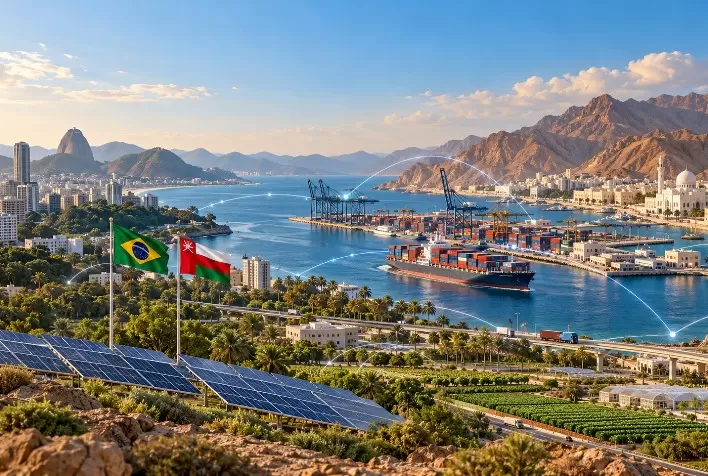 Brasil e Omã buscam ampliar negócios em segurança alimentar, energia renovável e logística