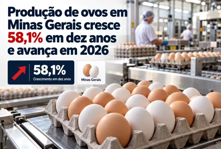 Produção de ovos em Minas Gerais cresce 58,1% em dez anos e avança em 2026