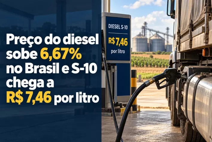 Preço do diesel sobe 6,67% no Brasil e S-10 chega a R$ 7,46 por litro
