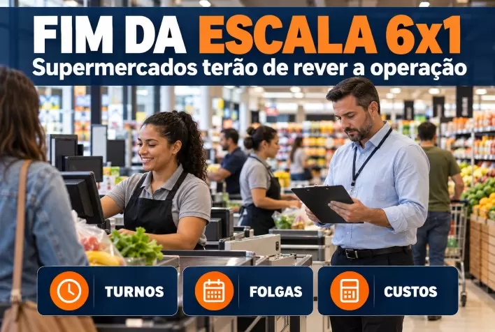 Fim da escala 6x1: supermercados terão de rever turnos, folgas e custos